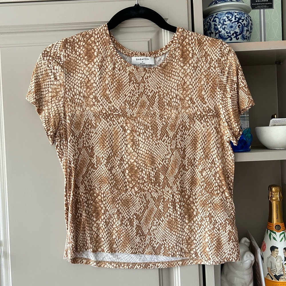 Aritzia Babaton Snake T Shirt Size Medium